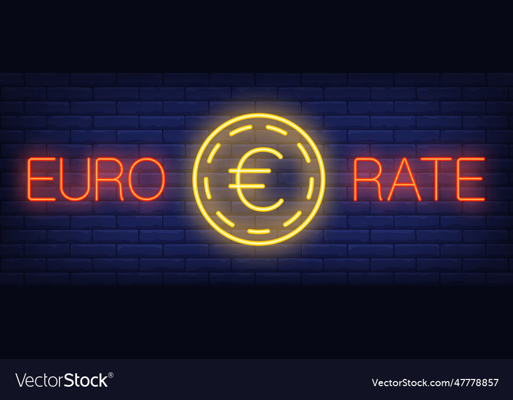 Euro Rate Neon Text With Gold Coin Royalty Free Vector Image euro-rate-neon-text-with-gold-coin-royalty-free-vector-image