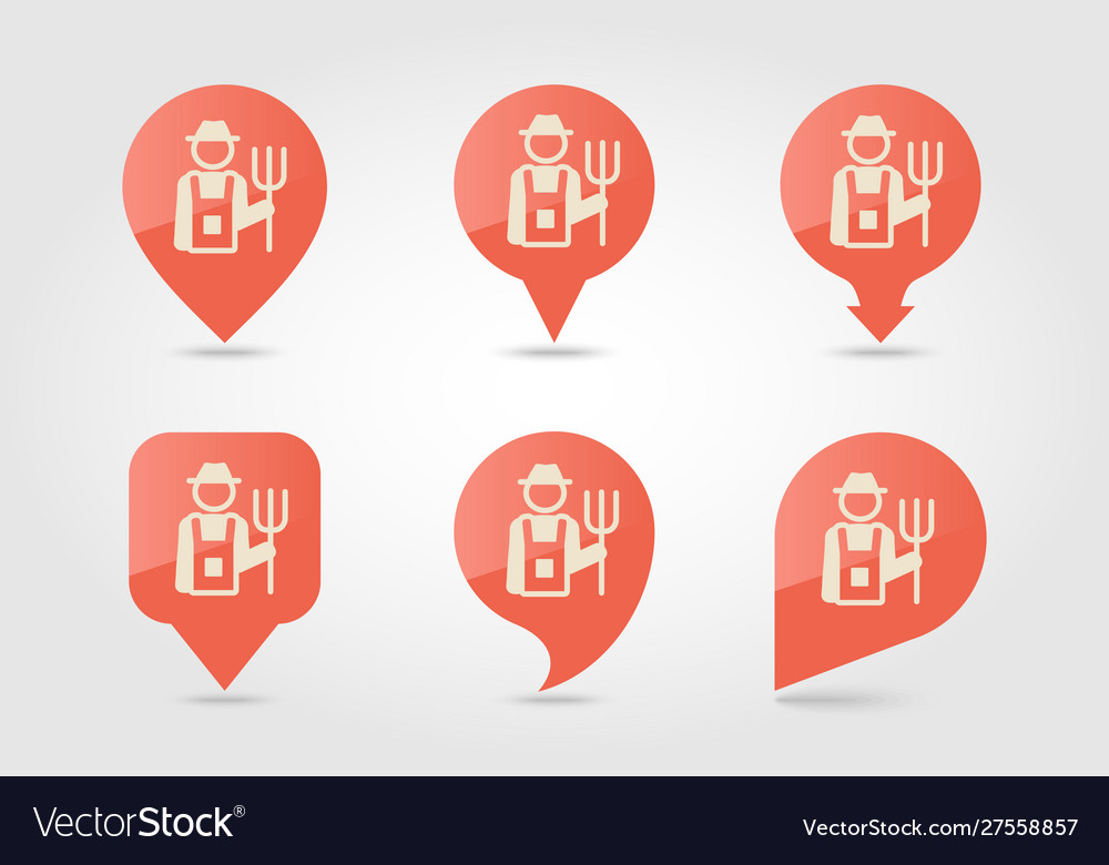 Farmers flat pin map icon pointer