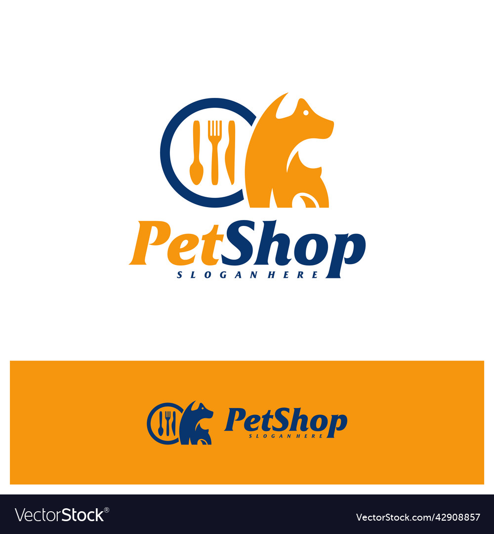 Food pet logo design template pet logo concept Vector Image