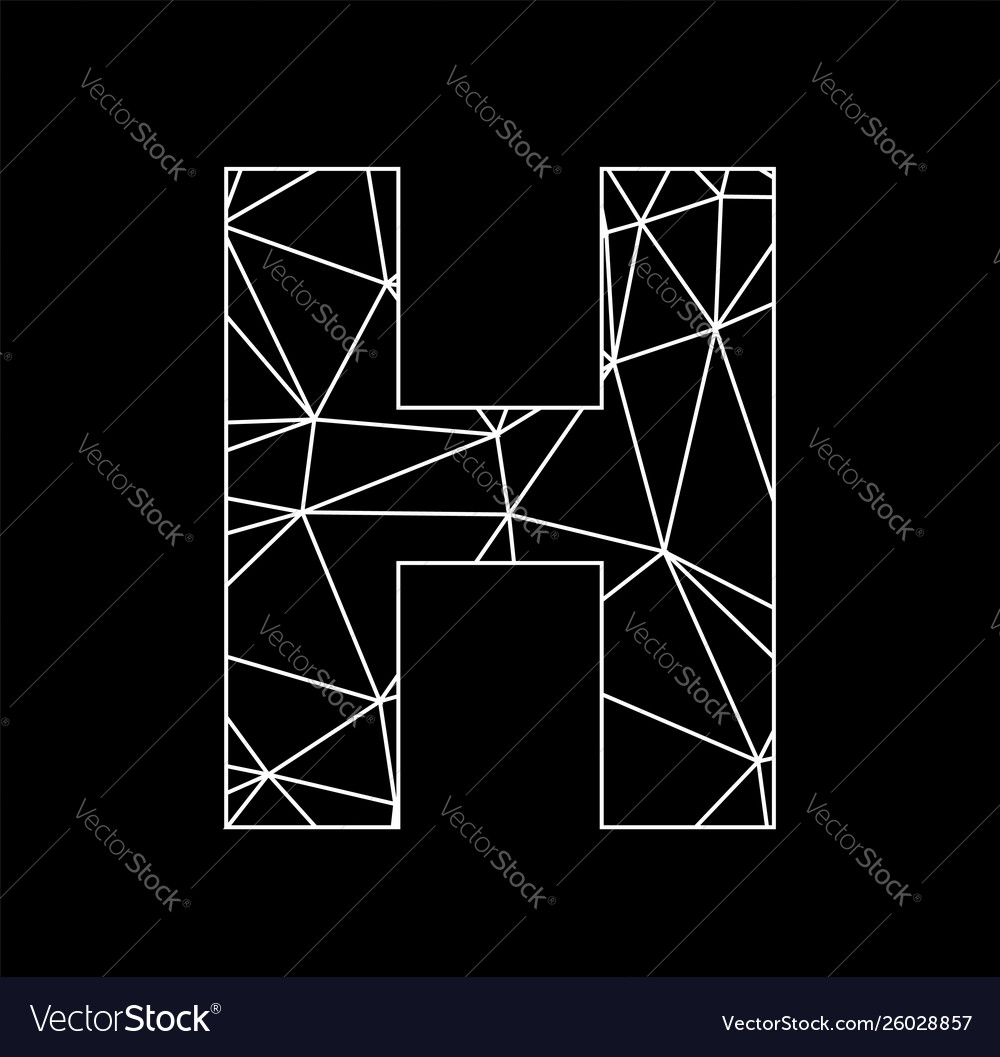 H geometric triangle block chain font vector image H geometric triangle block chain font