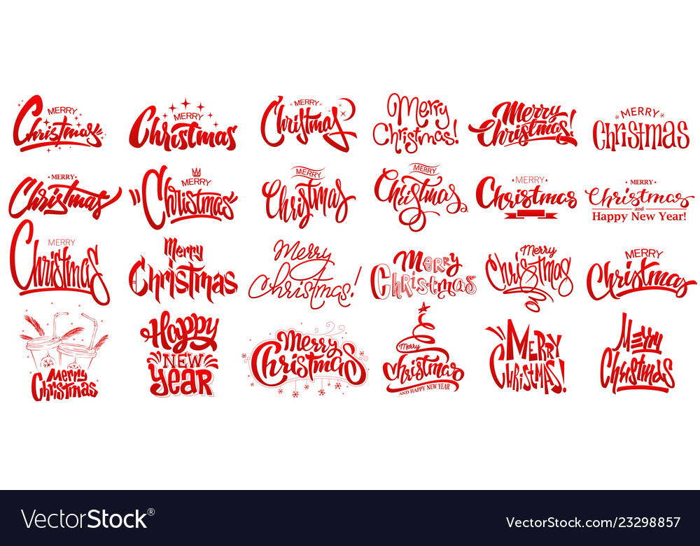 Frohe Weihnachten Schrift Design Set