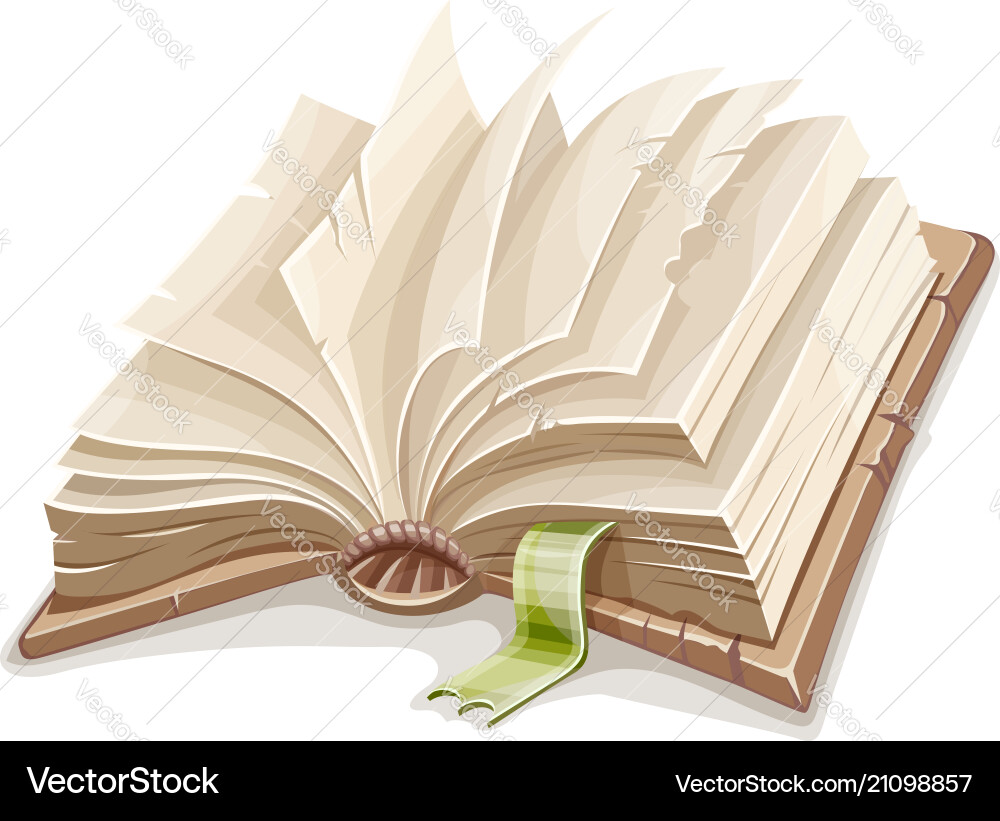Old open book spread Royalty Free Vector Image