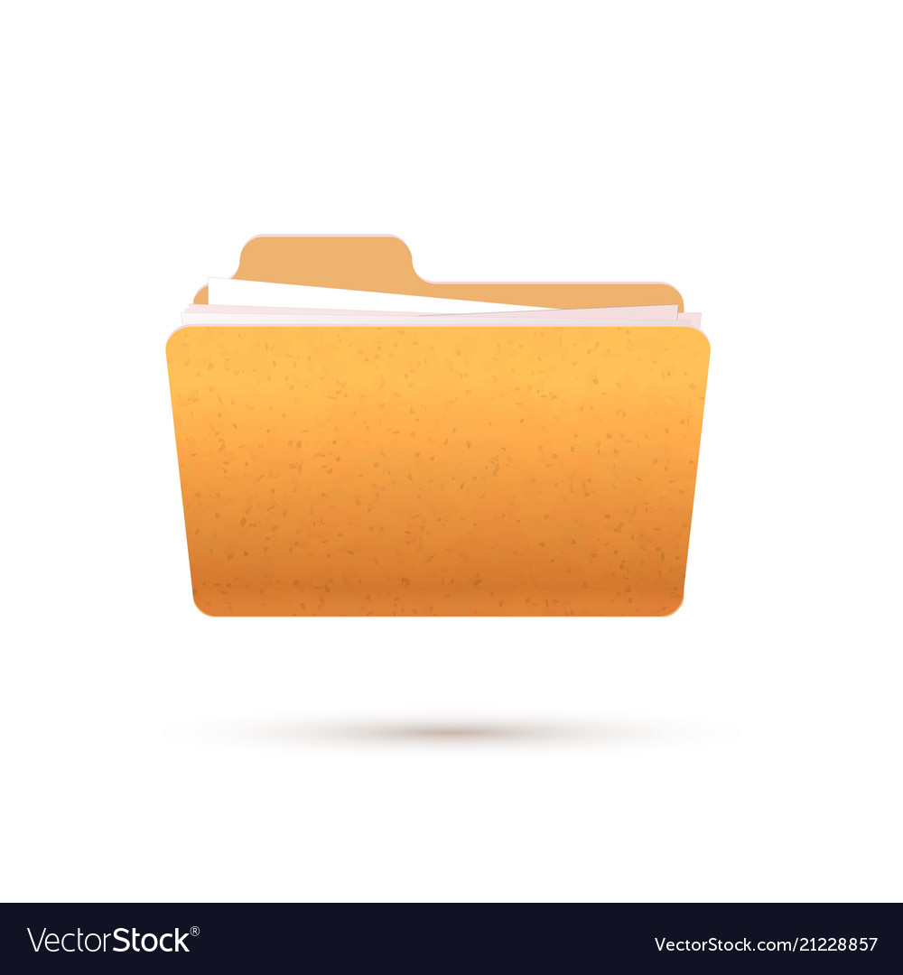 Open Yellow Folder with Documents