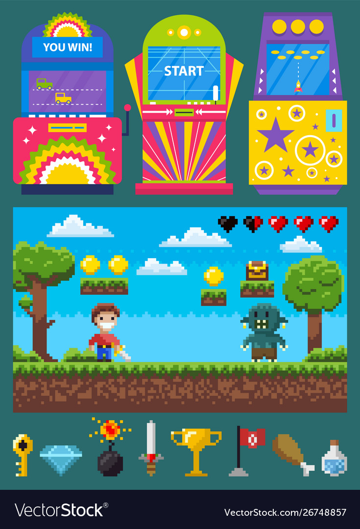 Pixel Game Screen - Knight vs Geek