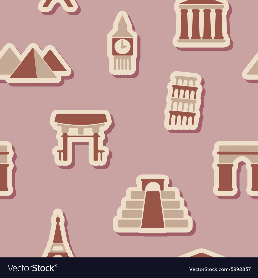 Seamless background with architectural monuments