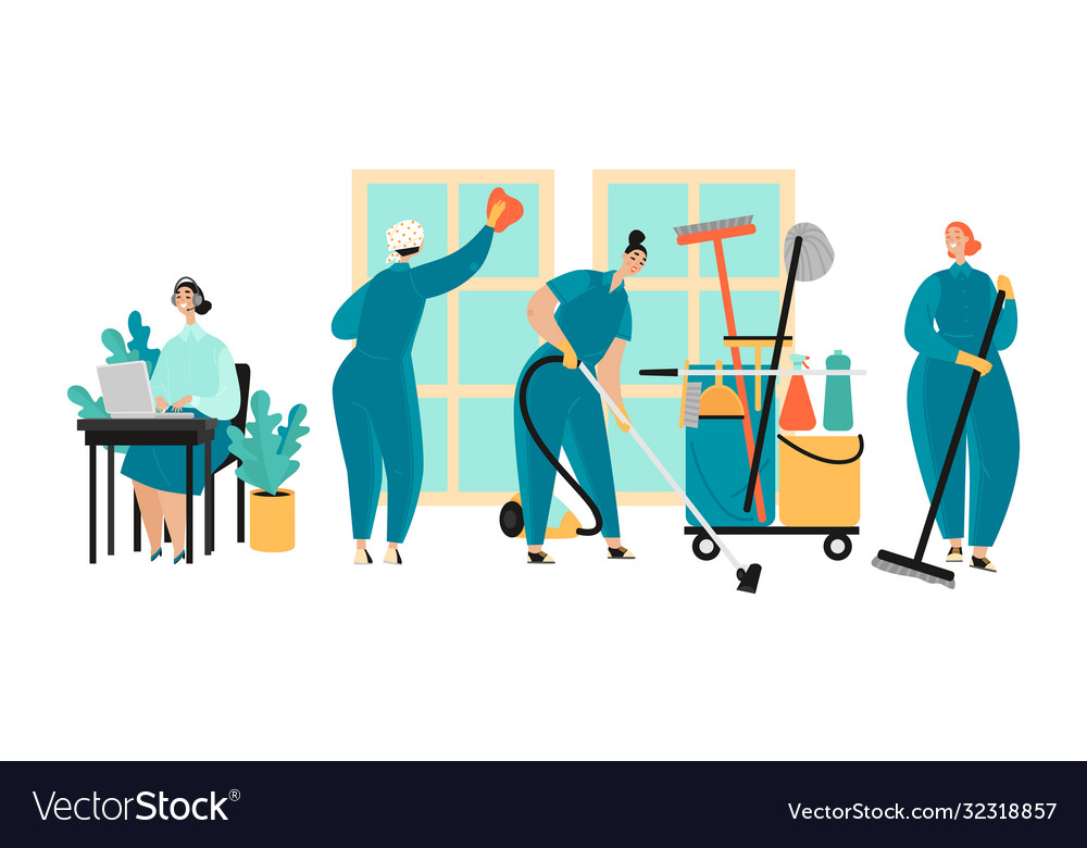 Set a cleaning service Royalty Free Vector Image