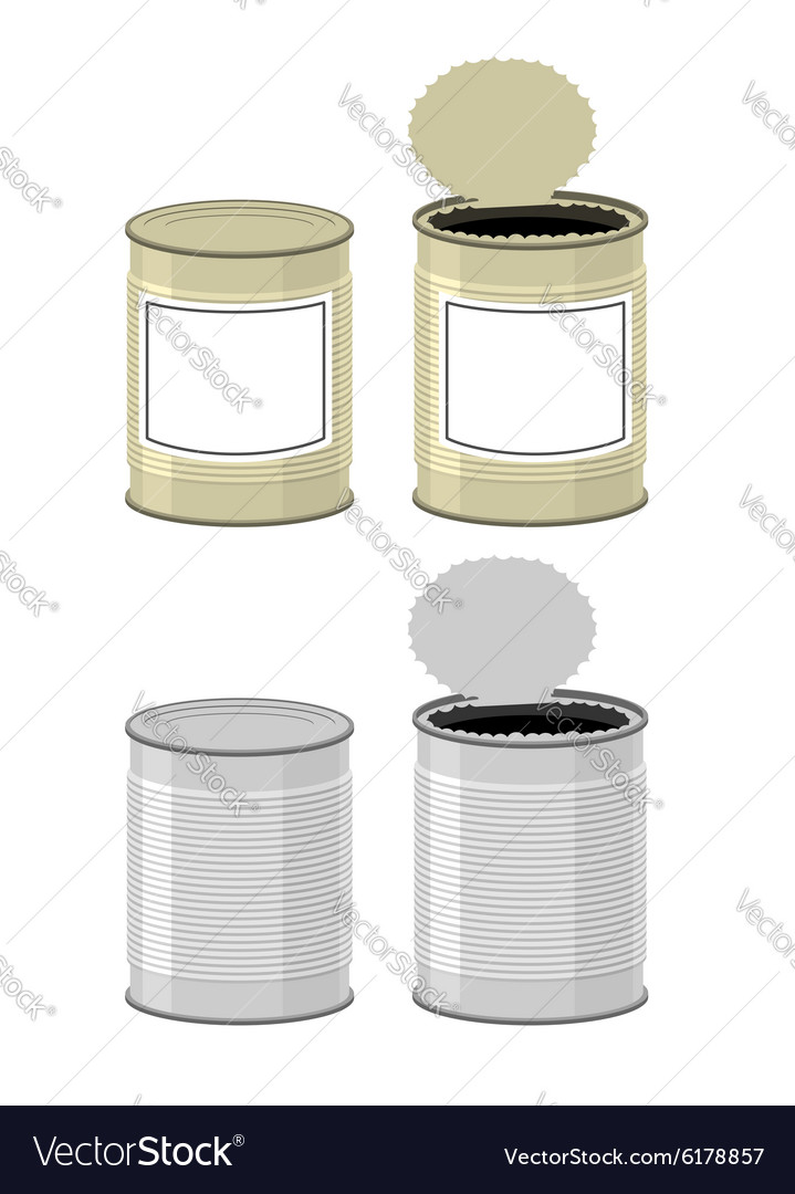 Template tin with design open a can