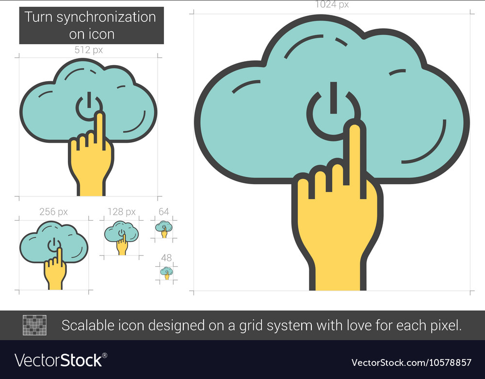 Turn synchronization on line icon