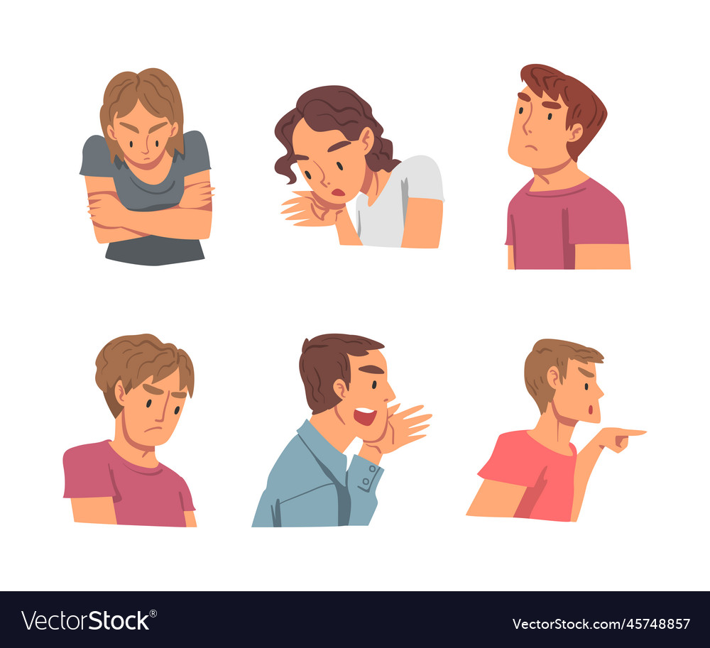 Young angry man and woman character bullying Vector Image