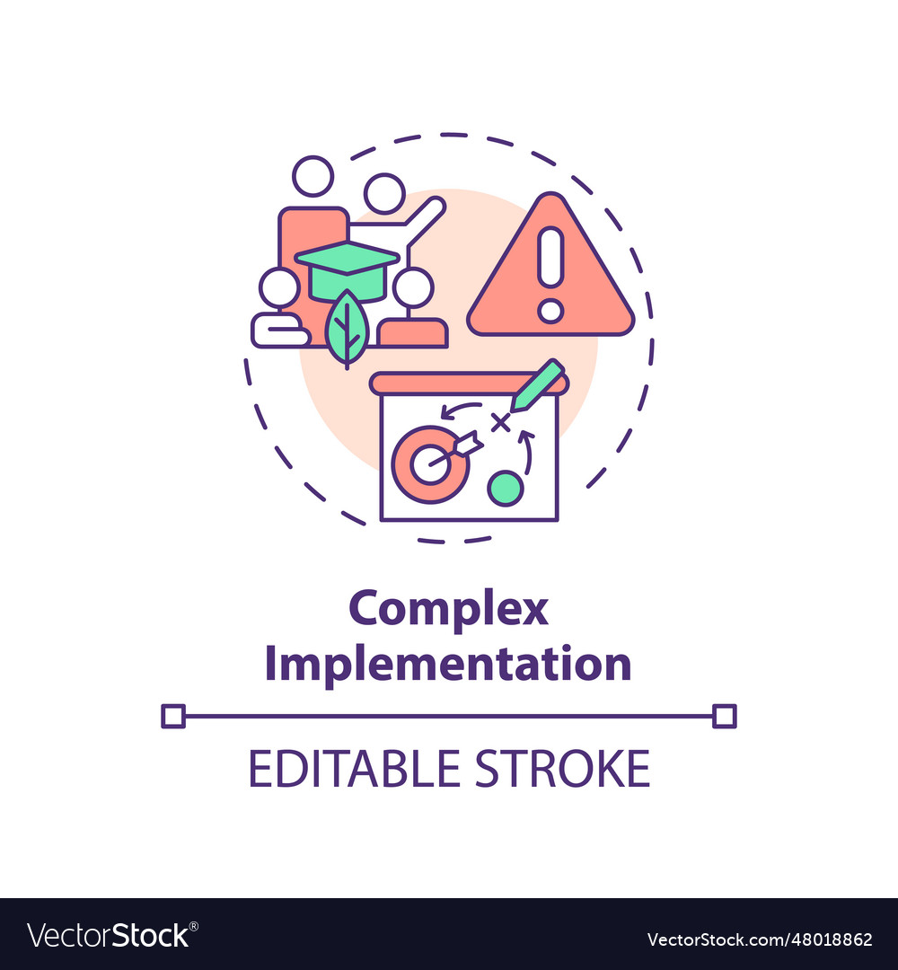 2d customizable complex implementation line icon vector image 2d customizable complex implementation line icon