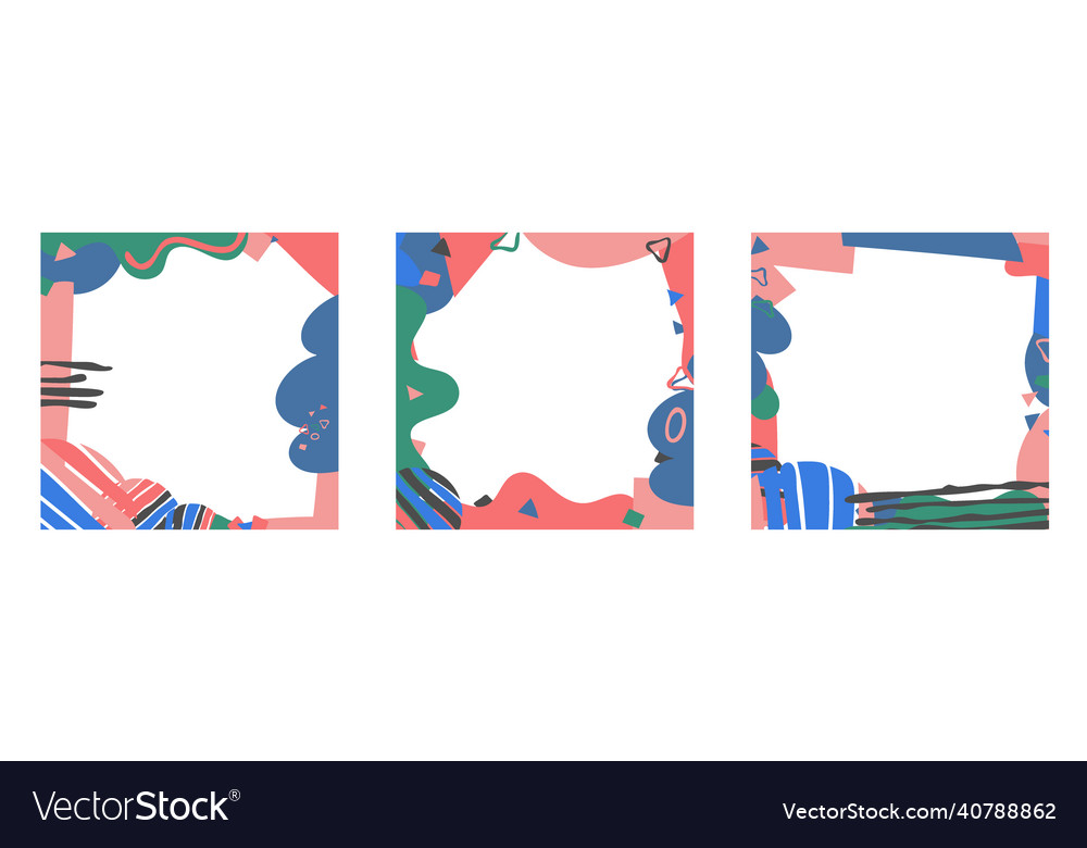 Abstract frame set square template smooth organic