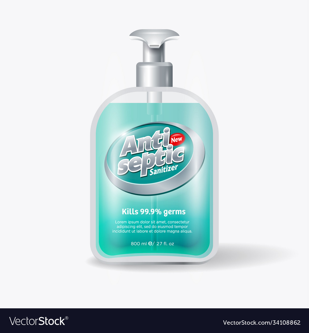 Antiseptic sanitizer new formula label packaging