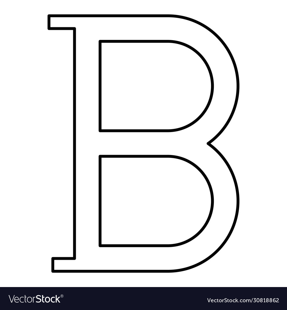 Beta greek symbol capital letter uppercase font Vector Image