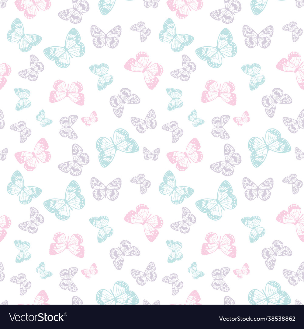 Butterfly seamless repeat pattern background Vector Image Butterfly seamless repeat pattern background
