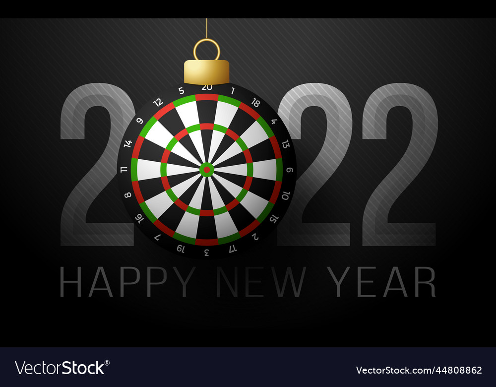 Dartboard 2022 happy new year sports greeting