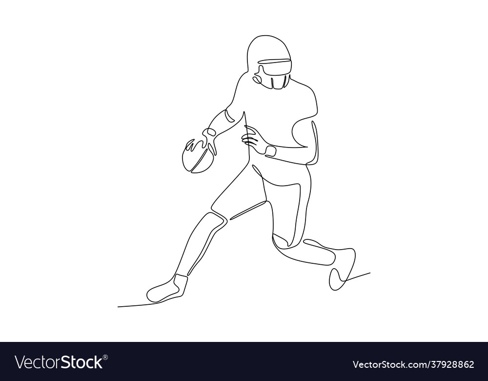 Football player running and keep ball