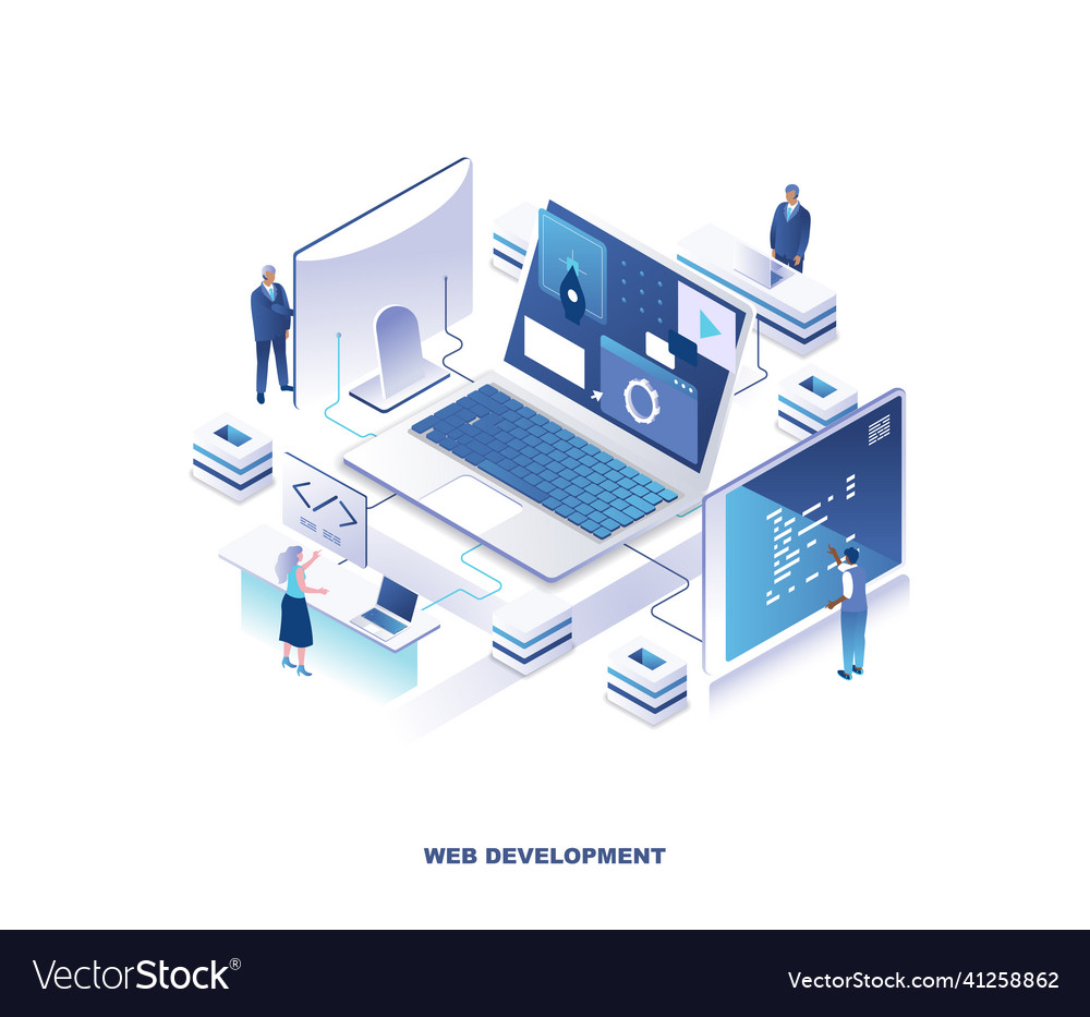 Front-end and back-end web development Royalty Free Vector