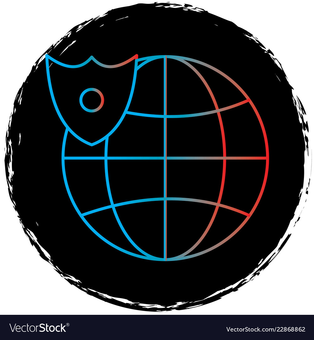 Globe icon in creative design with elements