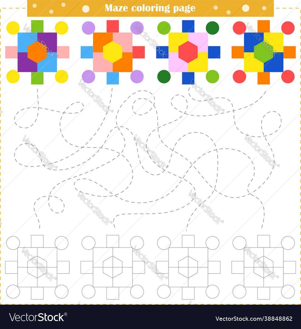Logic game for children go through maze vector image Logic game for children go through maze