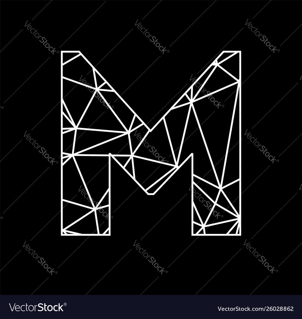 M geometric triangle block chain font