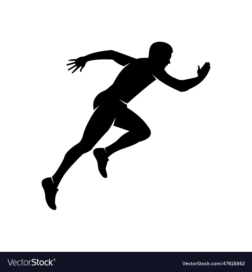 Running man flat style logo Royalty Free Vector Image