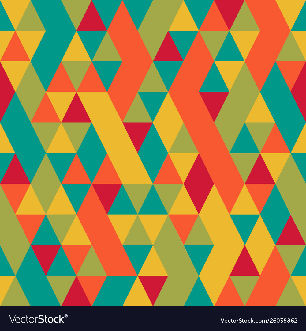 Seamless colorful abstract triangles pattern vector image Seamless colorful abstract triangles pattern