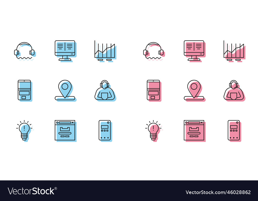 Set line light bulb with concept of idea browser