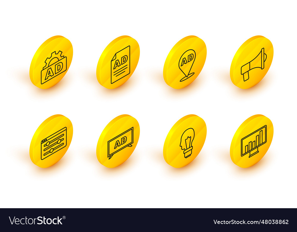 Set line monitor with graph chart light bulb