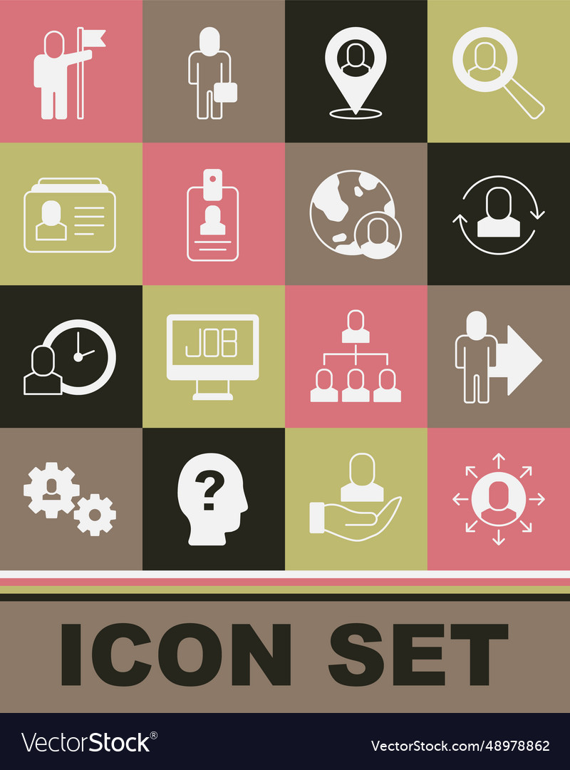 Set multitasking manager working leader of team vector image Set multitasking manager working leader of team