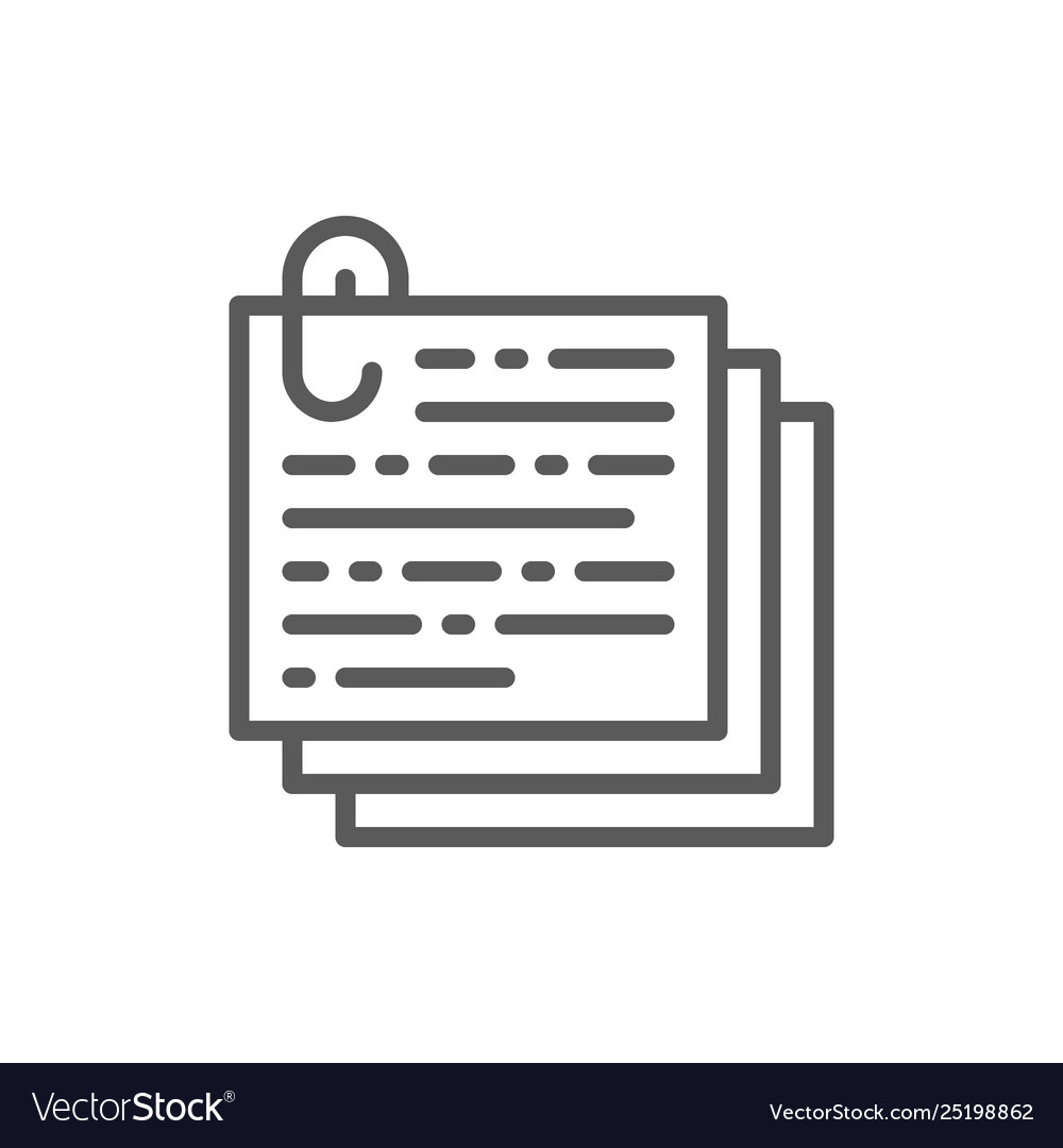 Stack notes documents with paperclip recipe vector image Stack notes documents with paperclip recipe