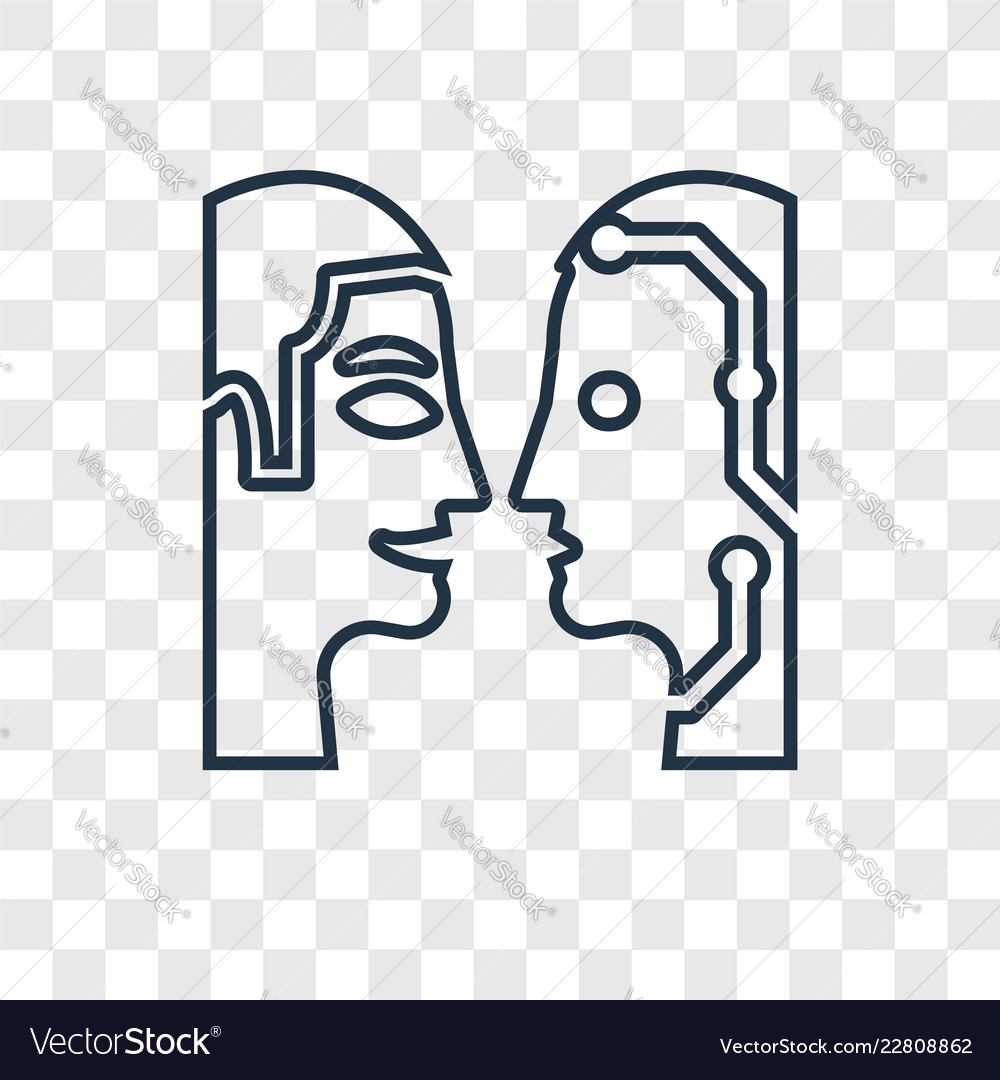 Turing test concept linear icon isolated
