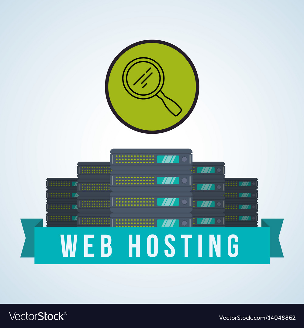 Web Hosting Design Rechenzentrum Icon isolieren