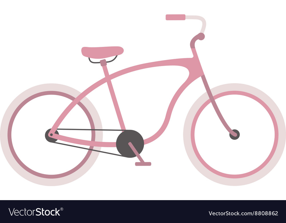 Womens pink bicycle isolated on white background