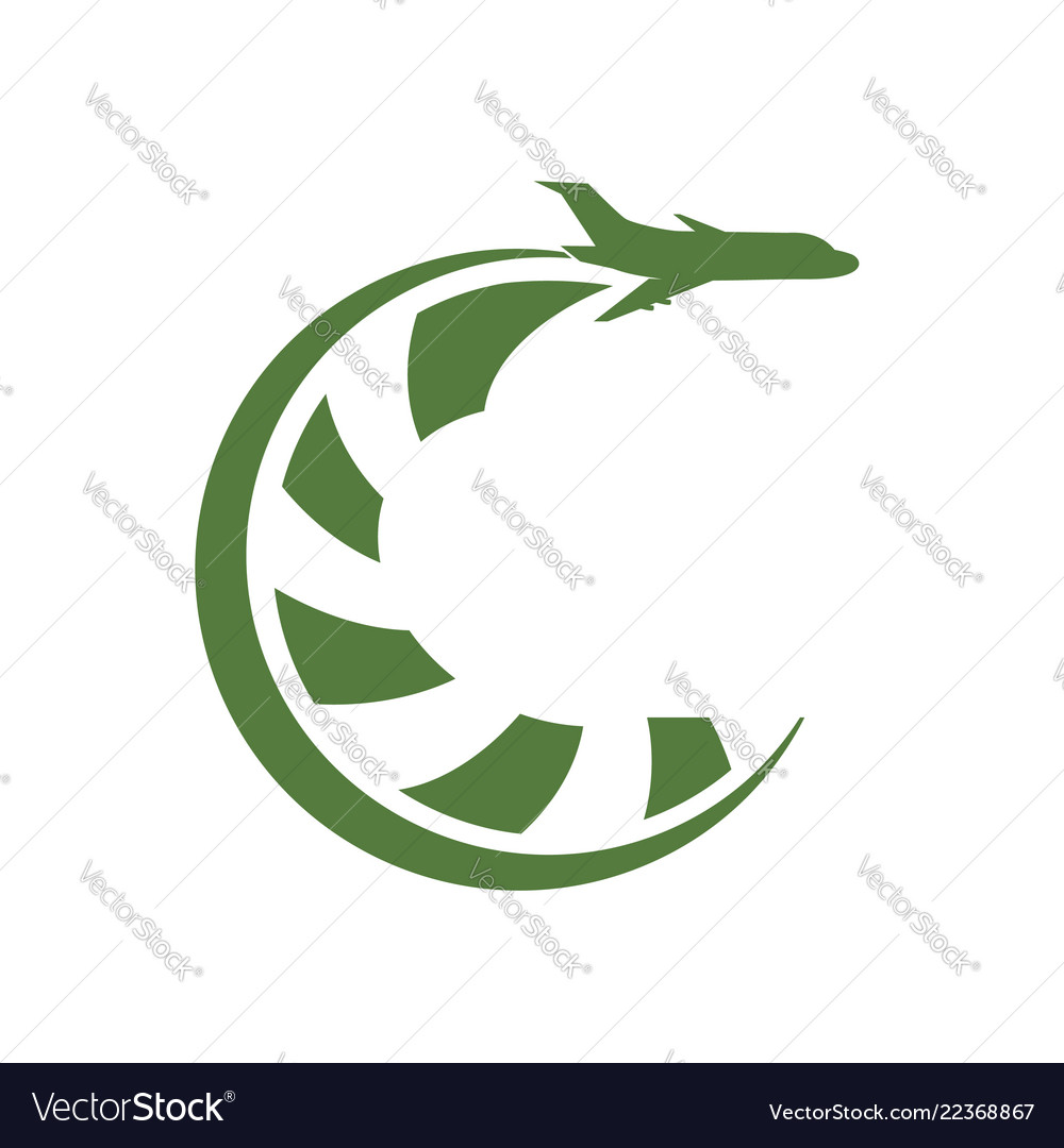 Airplane travel logo travel agency adventure vector image Airplane travel logo travel agency adventure