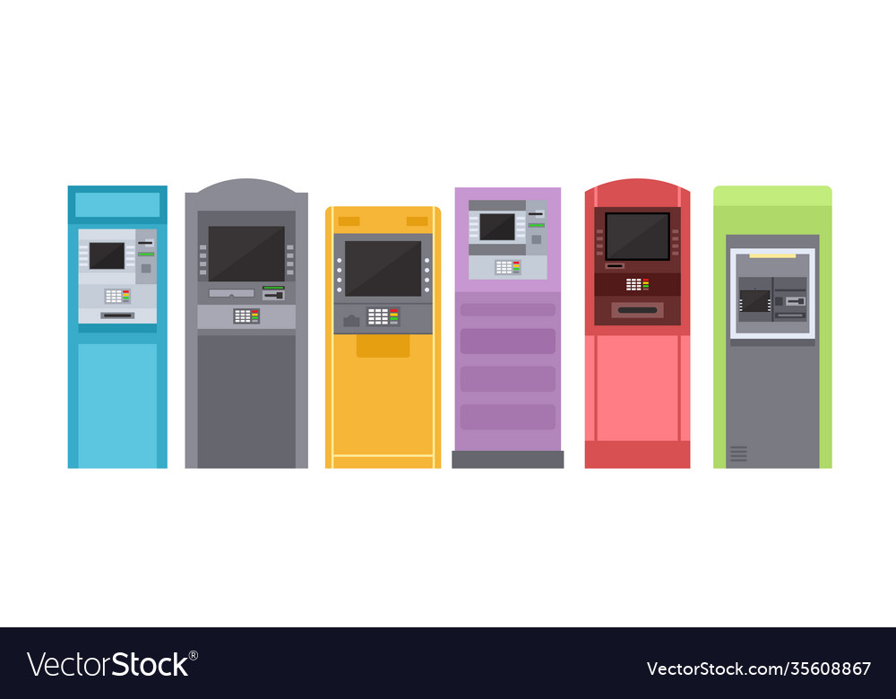 Atm bank machine for payment street terminal