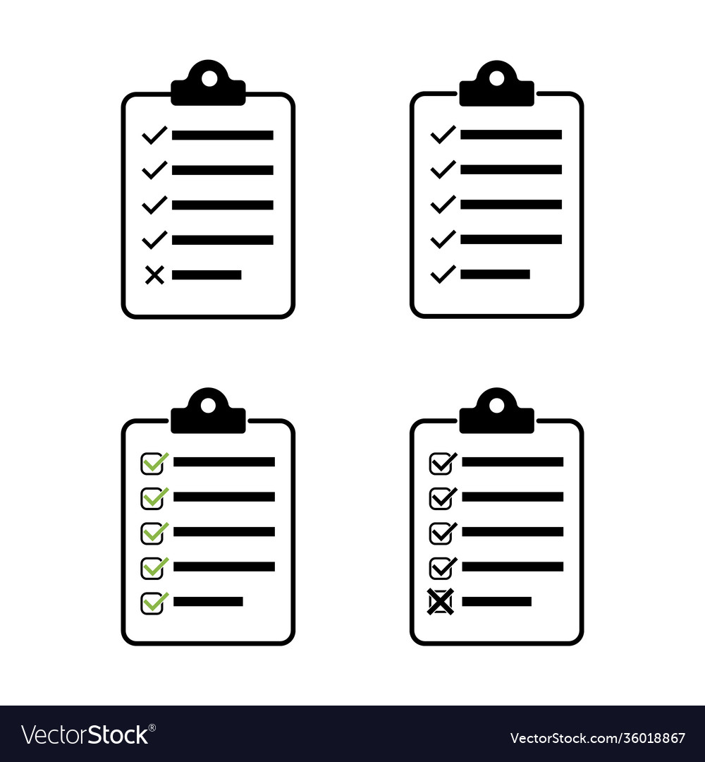 Check list checklist set flat web icon isolated
