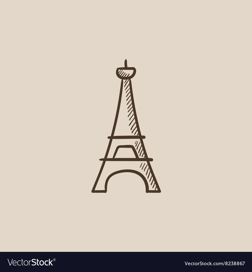 Eiffel tower sketch icon