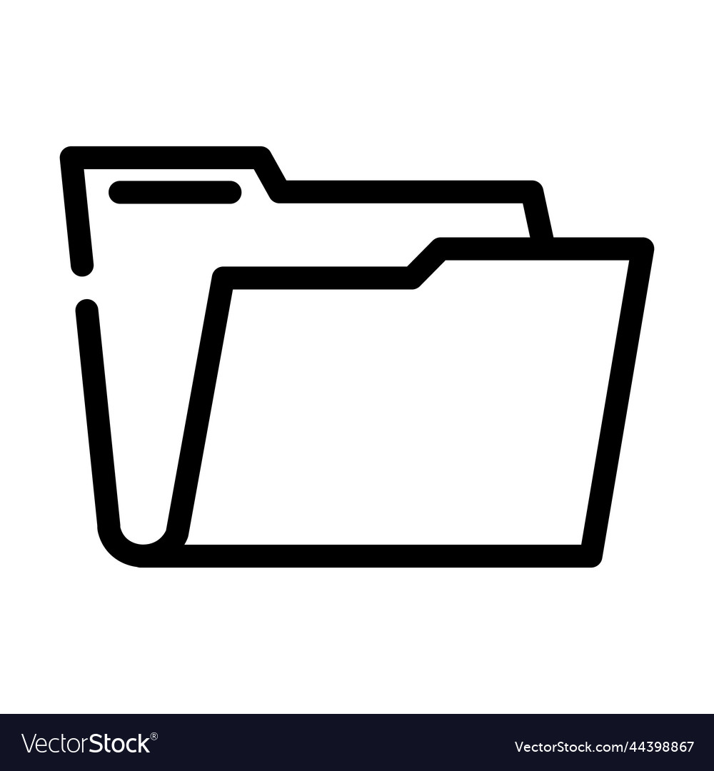 Empty folder line icon Vector Image Empty folder line icon