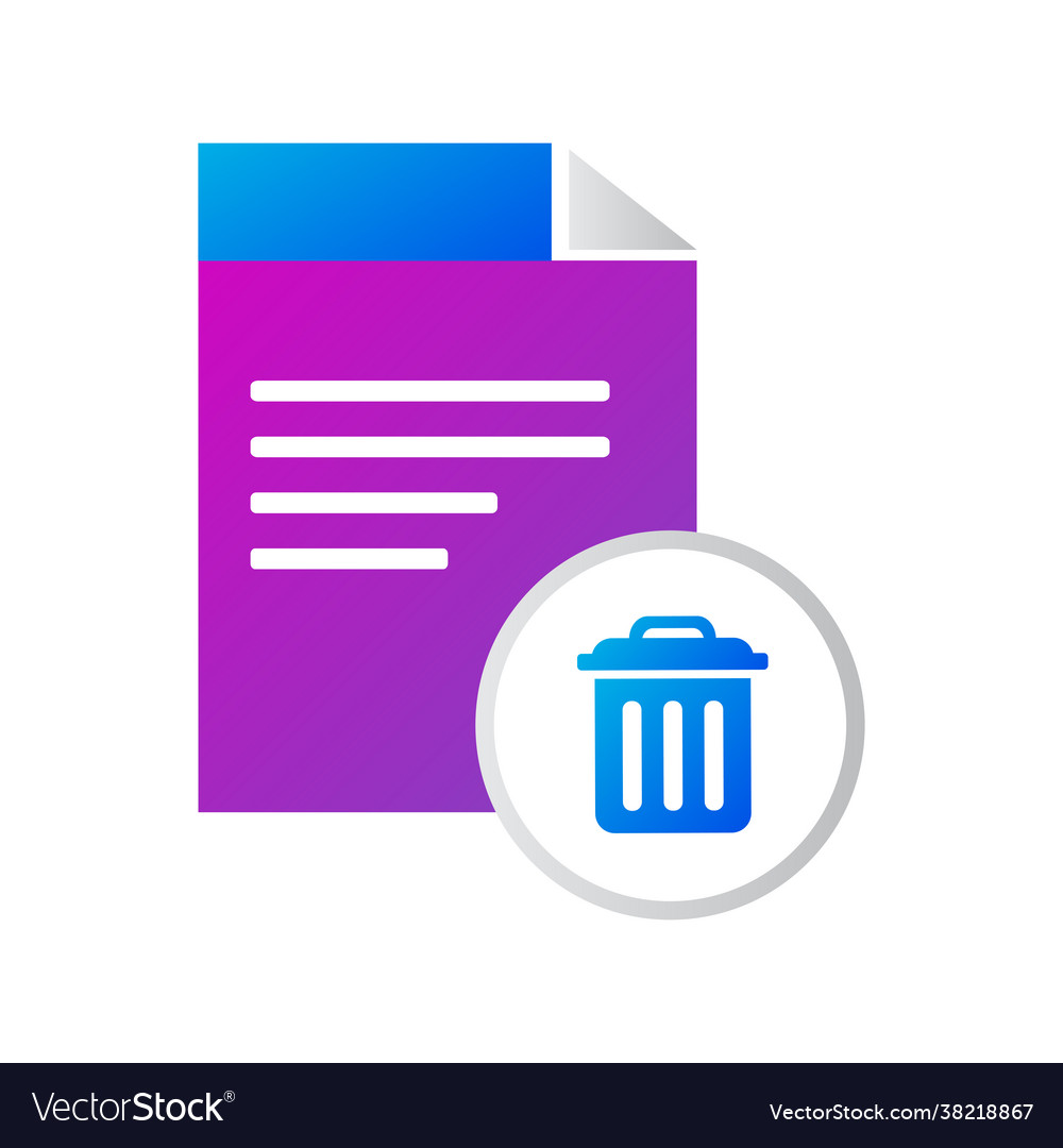 File icon with delete gradient style