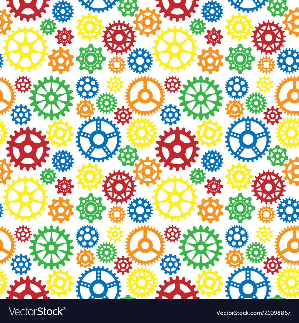 Gears icons seamless pattern background vector image Gears icons seamless pattern background