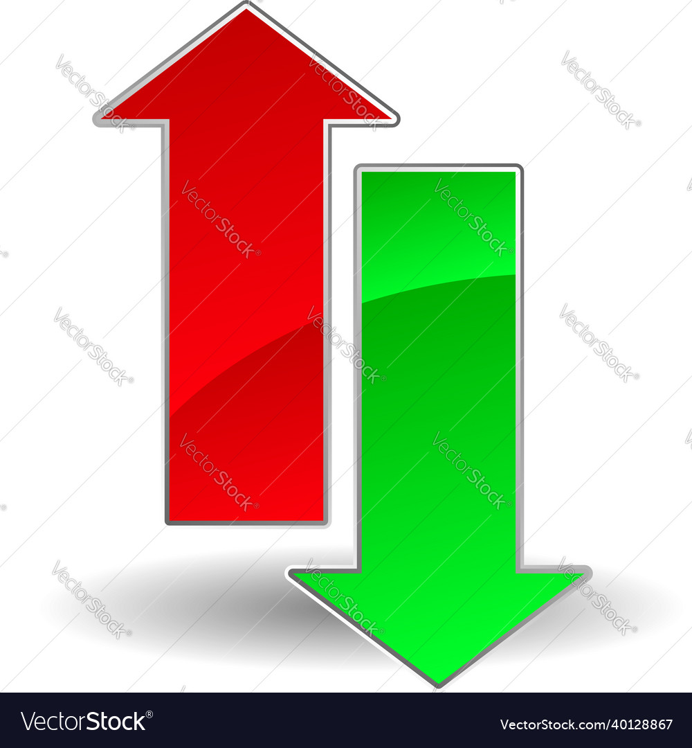 Green and red up down arrow pointing