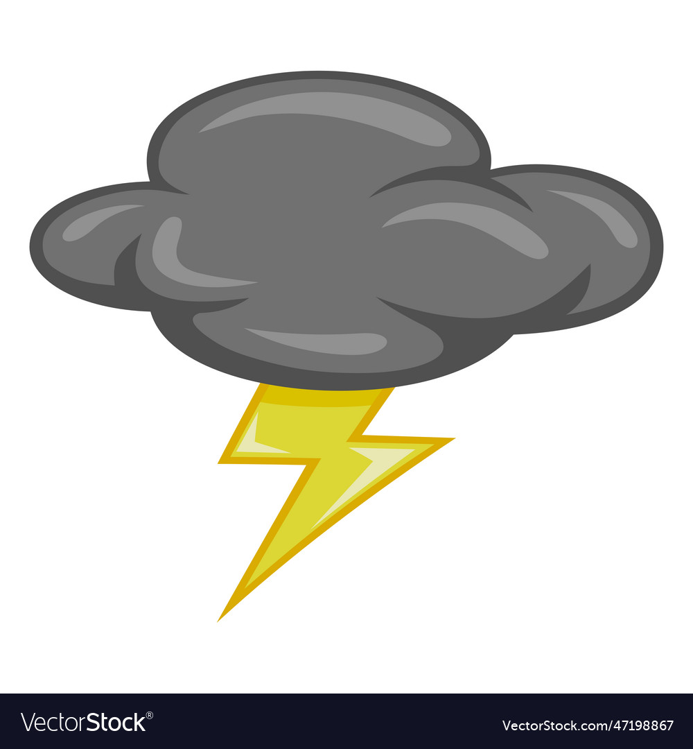 Grey cloud thunder storm fluffy cartoon drawing Vector Image