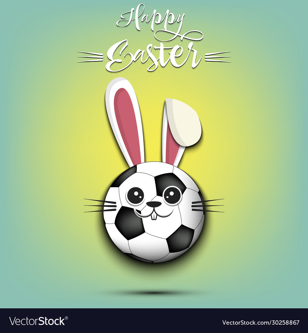 Happy easter soccer ball in shape a rabbit Vector Image