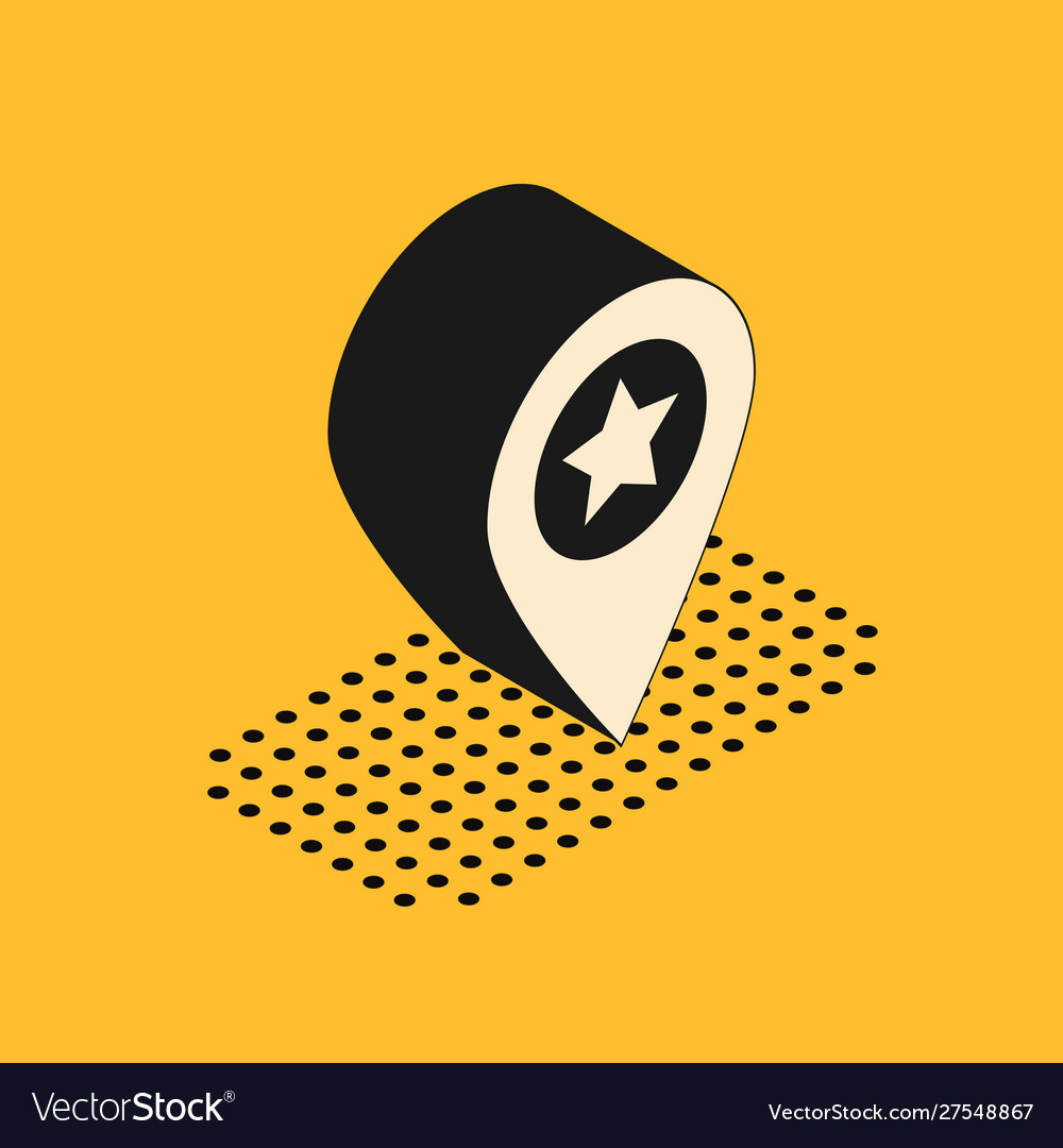Isometric map pointer with star icon isolated vector image Isometric map pointer with star icon isolated