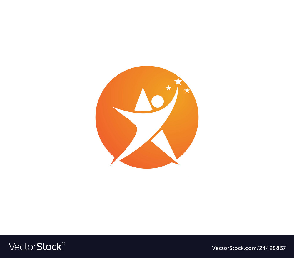 Leader character logo sign Royalty Free Vector Image