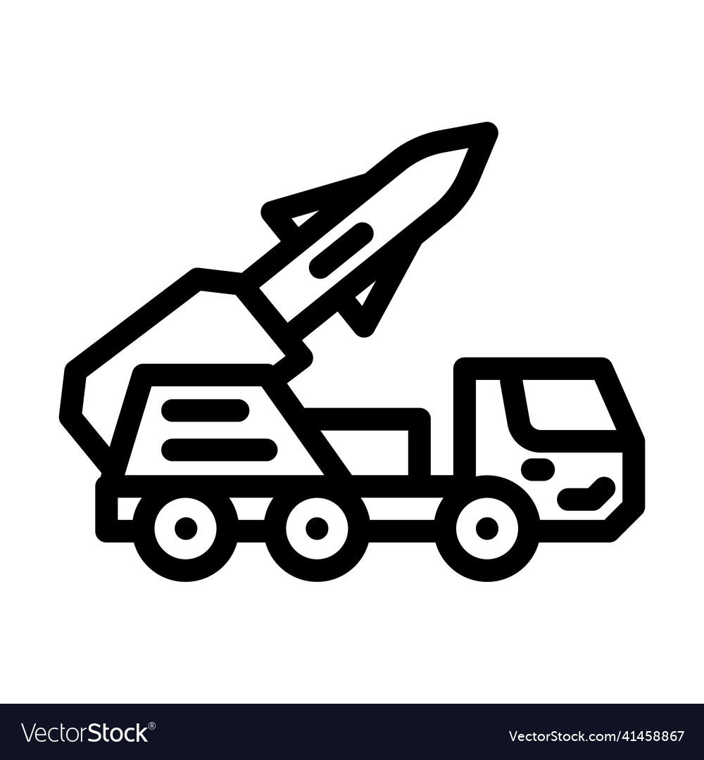 Missile rocket line icon Royalty Free Vector Image