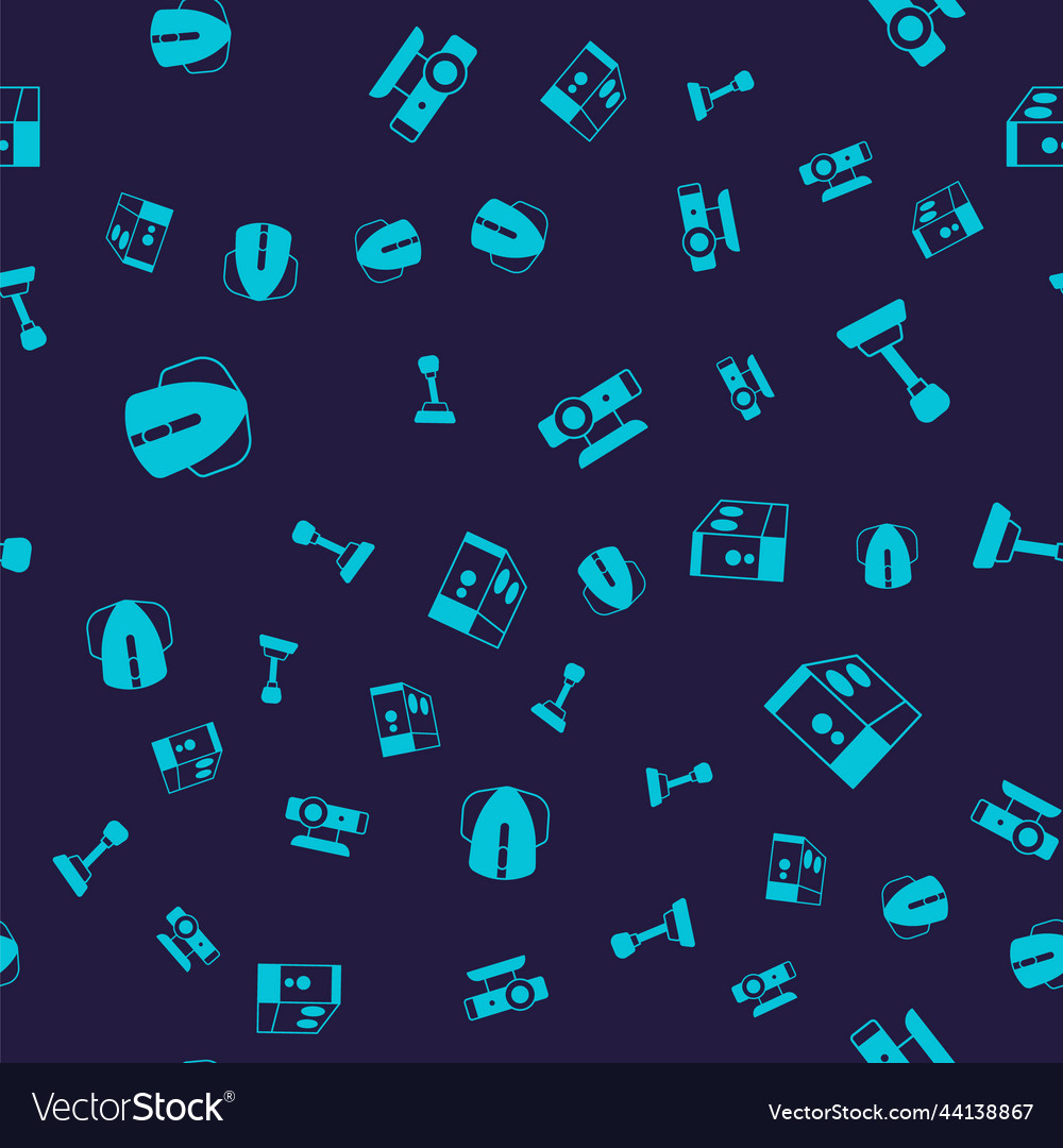 Set computer mouse gear shifter web camera vector image Set computer mouse gear shifter web camera