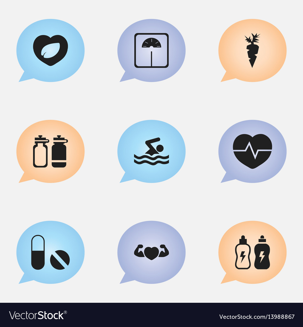 Set of 9 editable exercise icons includes symbols
