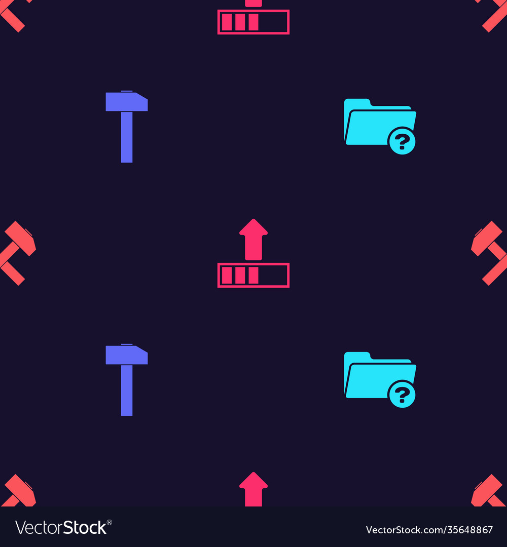 Set unknown directory hammer loading and two vector image Set unknown directory hammer loading and two