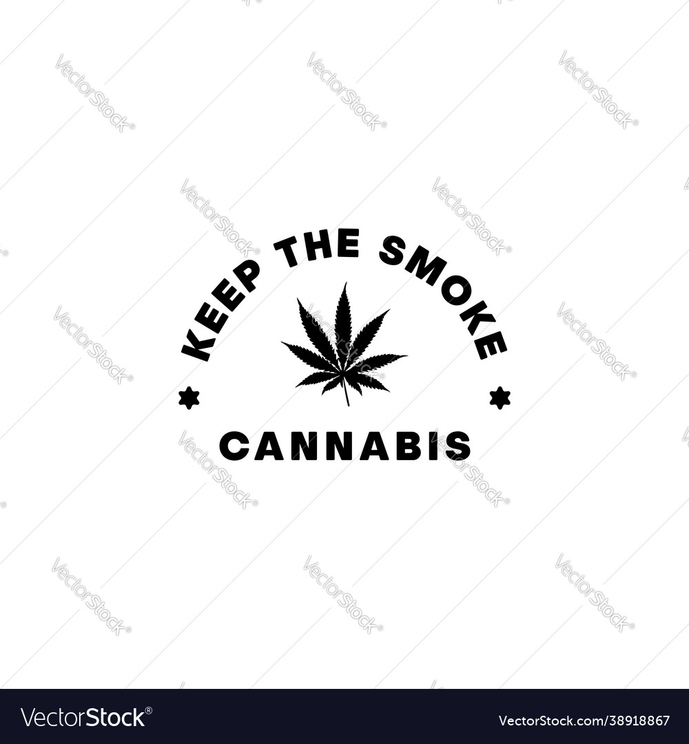 Vintage old style marijuana leaf logo